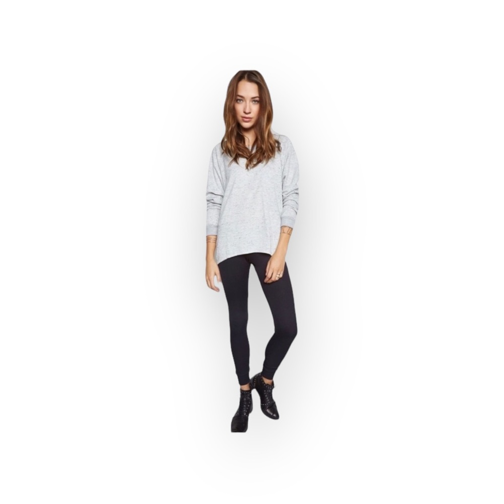 new Michael Lauren ✶ Zuma Sweater ✶ Back Lace Up Sweatshirt ✶ Heather Grey ✶ S - Picture 2 of 16